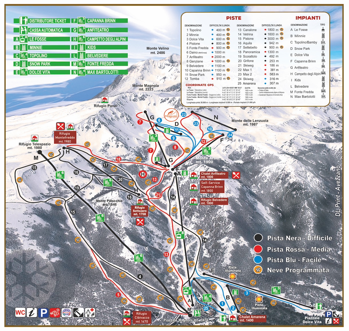 Cartina Ovindoli - Mappa piste sci Ovindoli