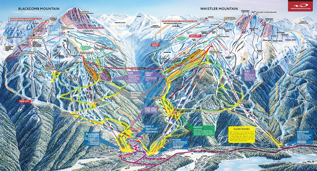 Cartina Whistler Blackcomb - Mappa piste sci Whistler Blackcomb