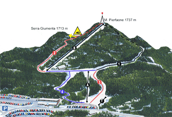 Cartina Sellata - Monte Pierfaone - Mappa piste sci Sellata - Monte Pierfaone