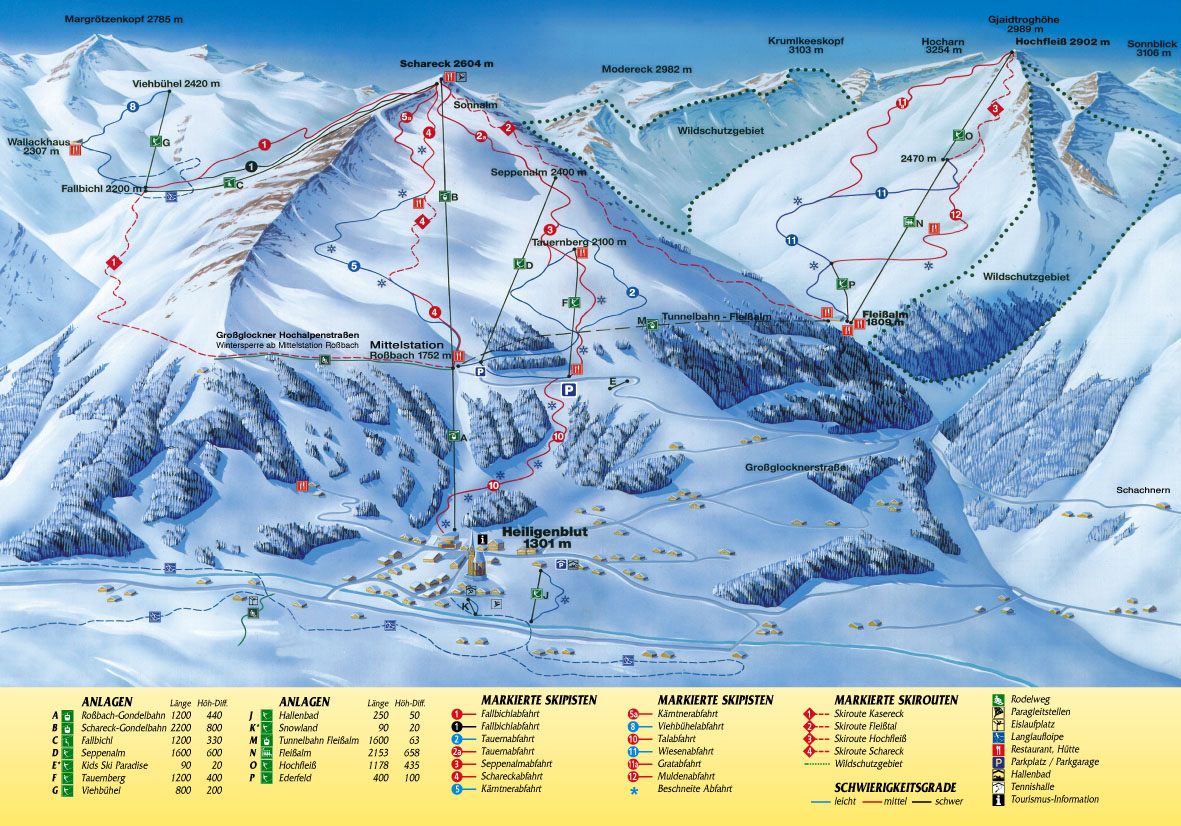 Cartina piste sci Grossglockner Heiligenblut