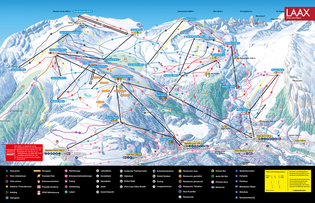 Cartina Falera - Mappa piste sci Falera